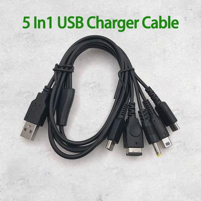 1PC Cable Fast Charging Cable 5 In 1 USB Game Charger Cord Wire For New 3DS XL NDS Lite NDSI LL WI I U GBA PSP