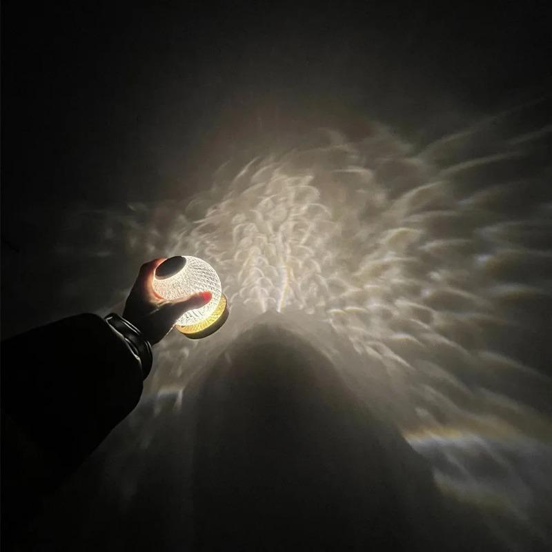 Creative Acrylic Spherical Table Lamp Bedroom Bedside Dimmable Night Desk Rechargeable for Bedroom Bar Restaurant Coffee Shop