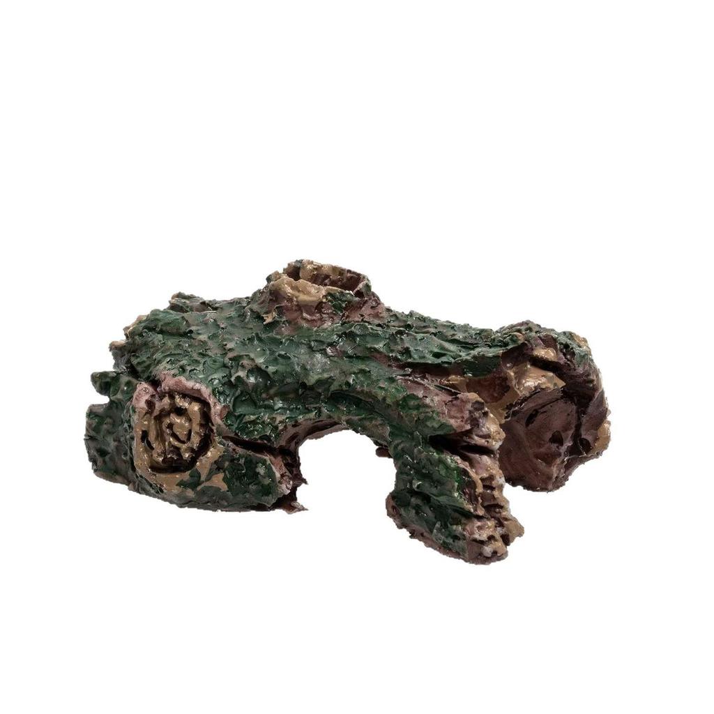 Ornament Mikrokrajobraz z Kory i Mchu: Żywiczna Dekoracja do Akwarium i Kryjówka dla Krewetek Rękodzieło, Idealna również do Domku dla Chomika.