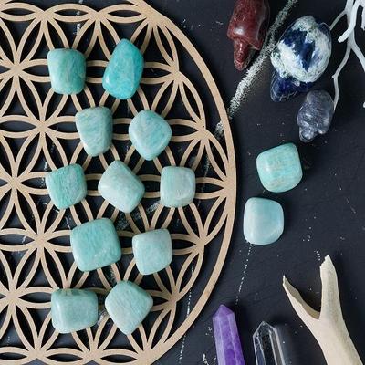 Amazonite Stones Reiki Chakra Healing Decorative Pebbles, Jewelry Stone, Vase Fillers,