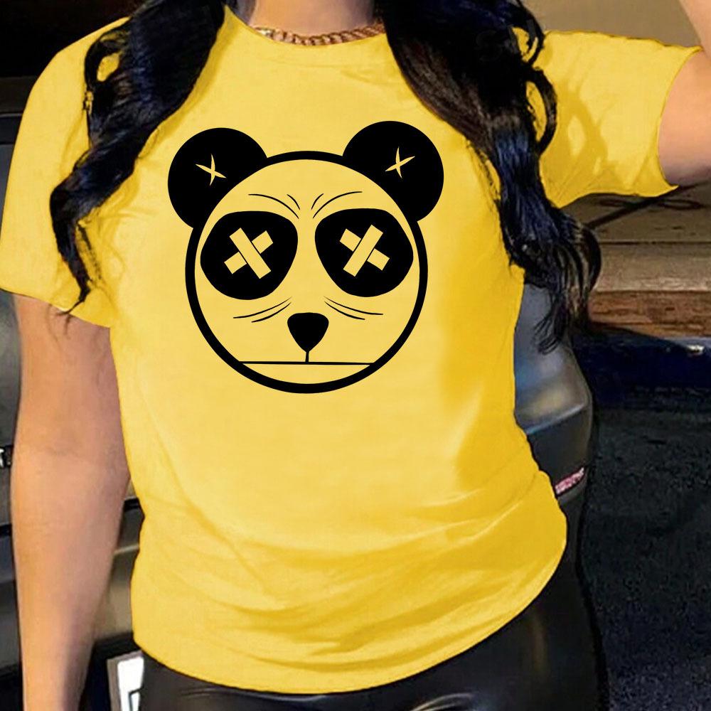 Fashion Printed Cartoon Short Sleeve Casual Loose Top Crew Neck T-Shirts Women’s