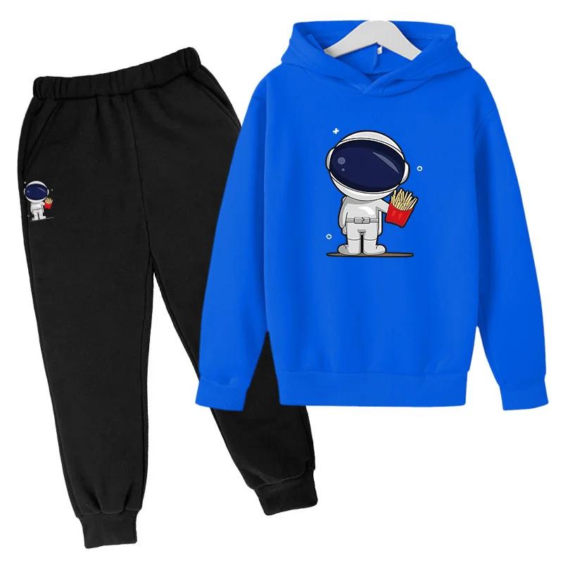 Astronauten-Cartoon-Drucksets für Kinder Mädchenkleidung Kleidung für Mädchen von 9 bis 12 Jahren Oberteile Loungewear Oversized