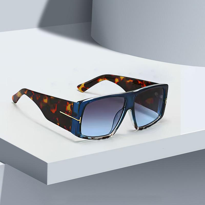 New in Sun Glasses for Women Modern Minimalist Style with Black Orange Lenses Golden Decorative Strips for Glasses Women