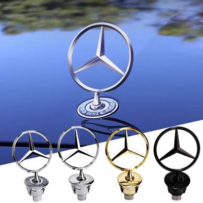 WXAKF1 Hot 2026 New For Benz For Mercedes Benz W204 W212 W220 W210 W221 C E S Class Accessories Car Hood Front Chrome Logo Hood Marking QQ9