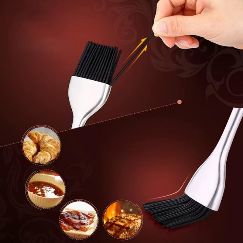 High Temperature Silicone Brush Barbecue Brush Oil Brush Not Lint 304 Stainless Steel Kitchen Brushs Home Kitchen BBQ Tools