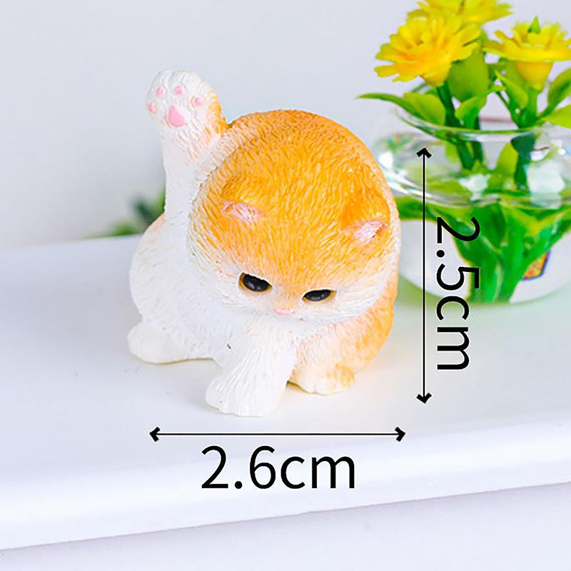 Creative Cute Cartoon Resin Cats Mini Ornaments Crafts Home Decoration Background Props Desktop Small Ornaments Gifts