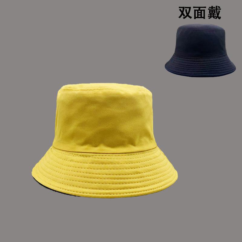 Hot Seller Simple Solid Color Reversible Bucket Hat Casual Short Brim Sunshade Hat In Stock