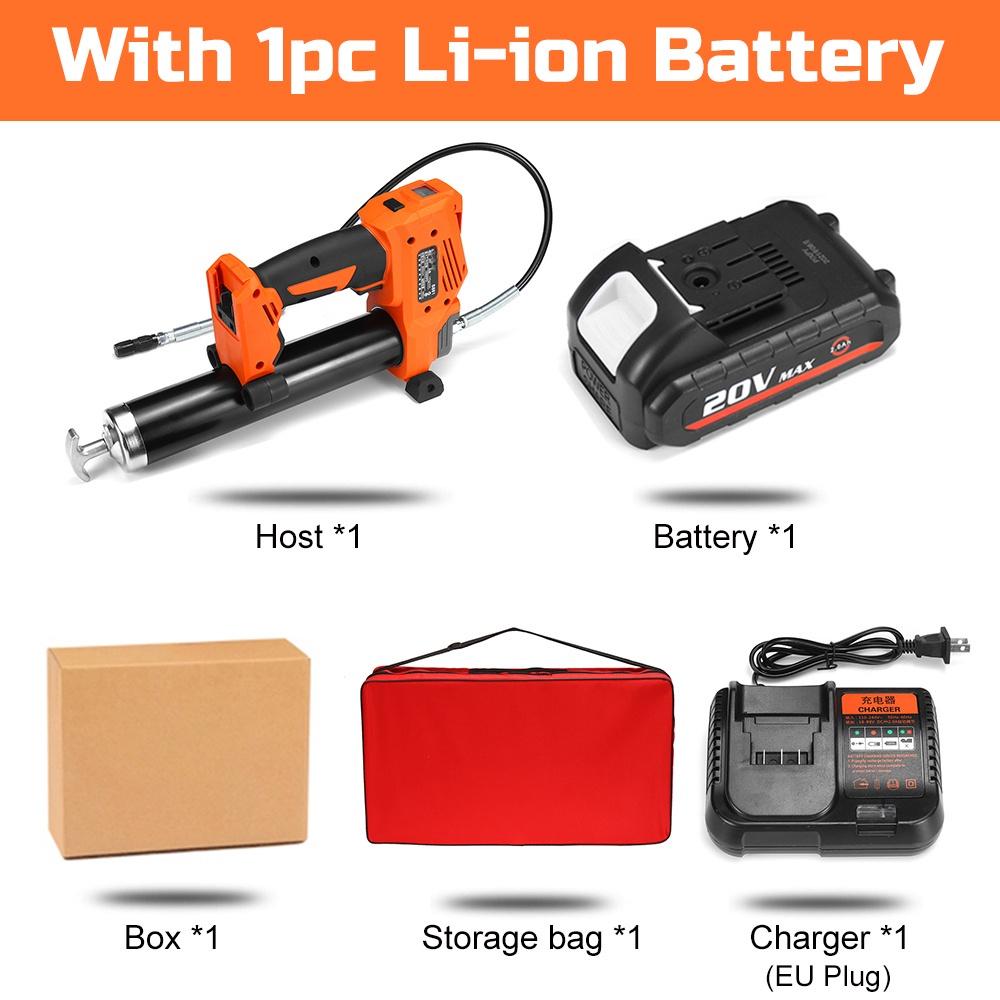 

Беспроводные электрические шприцы для смазки Высокое давление Автомобильный смазочный материал Масло Топливо Инструмент 420x280x220мм 1*Battery