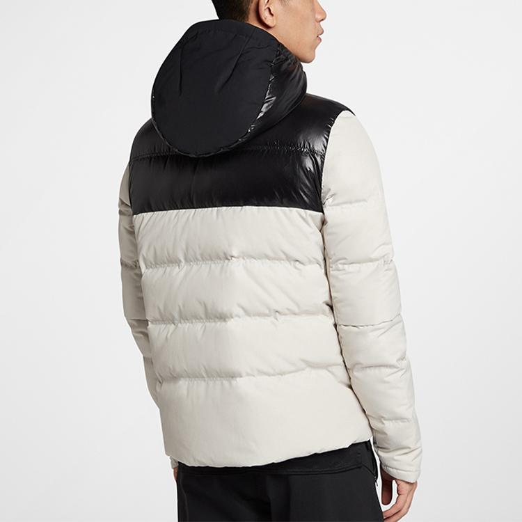 Jordan Winter Hooded Patchwork Down Jacket Men Outerwear White 924676-072