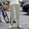 Mens Casual Solid Color Cable Knit Drawstring Waist Jogger Pants