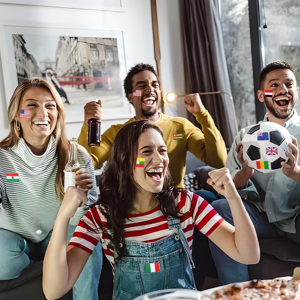 Countries Flags Stickers Multi Territorial Maps Nations Patterns Face Sticker Self-Adhesive Travel Stickers 7 Sheet/224 PCS