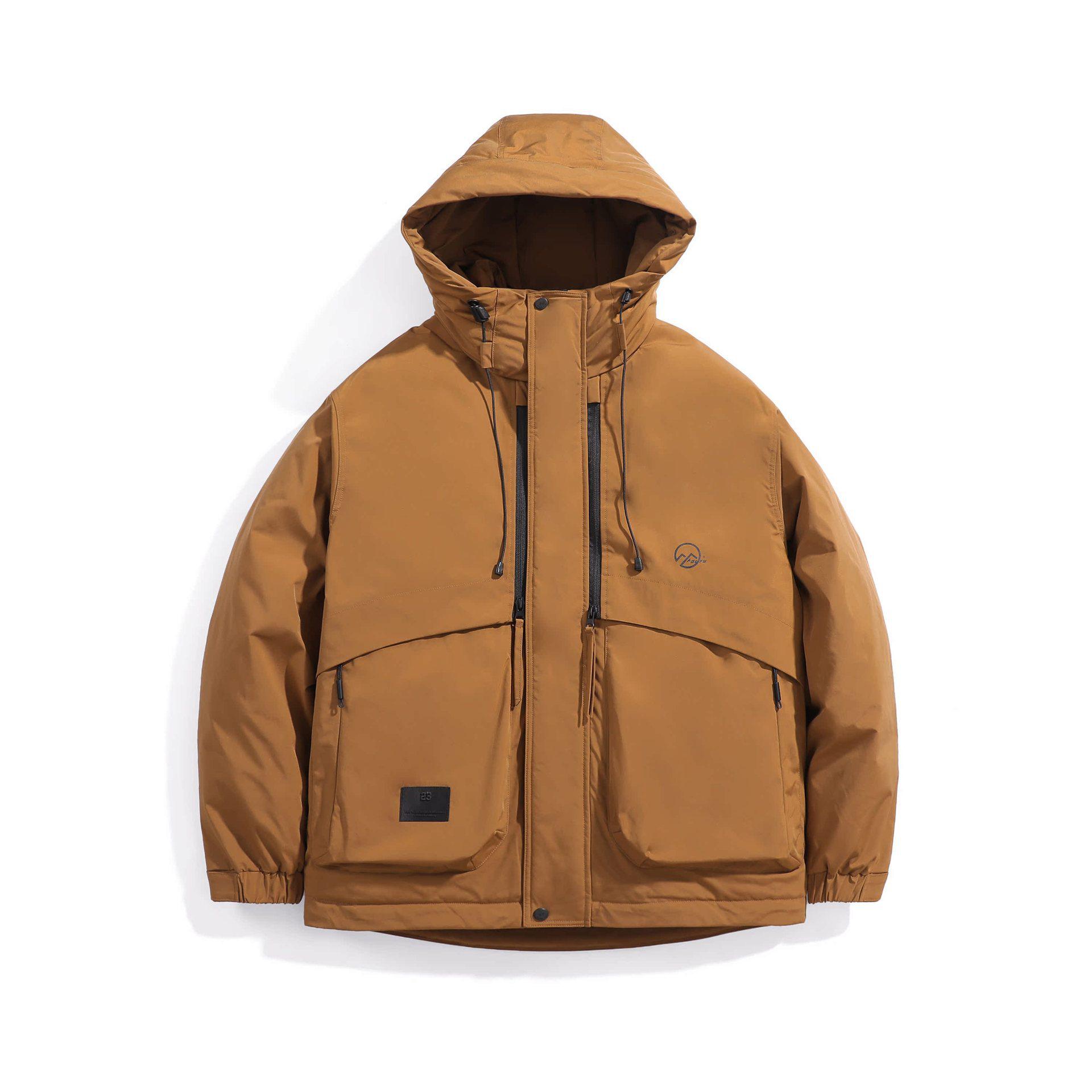 

Winter 2025 Men s Genuine Down Ski Jacket: Trendy Loose-Fit, Thickened Workwear Style M for 105-125 Jin