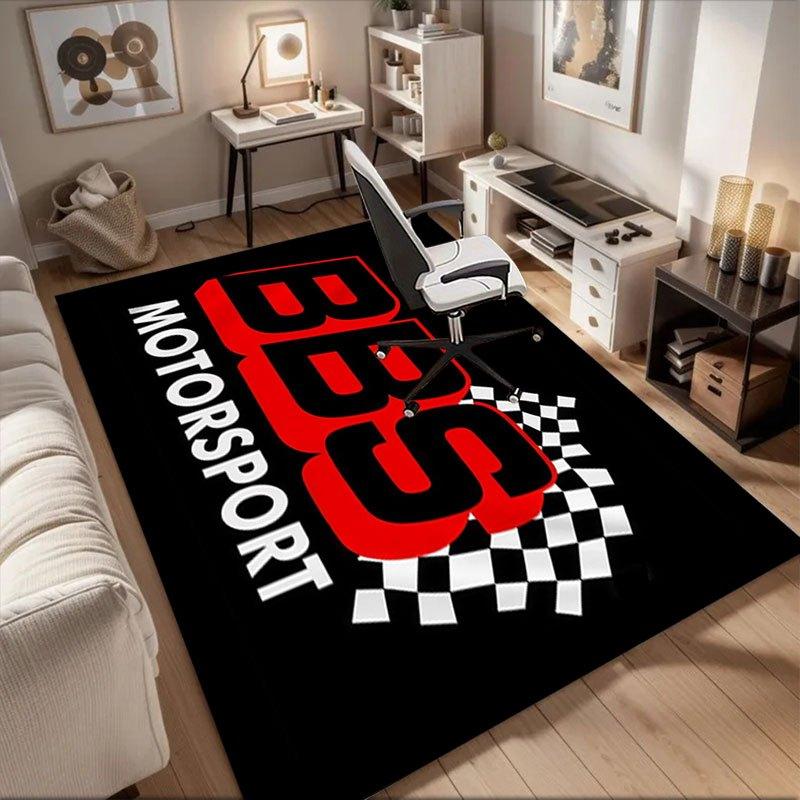 

BBS Motorsport Racing Wheel Hub Cap Cover SetOffice Mat Perfect for Home Decor Office Desk Chair Rugs Chair Carpet for office Polyester Chai 60cm by 90cm