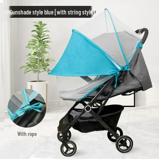 Plasă de țânțari universală cu fermoar pentru cărucior de bebeluș cu acoperire completă - Criptată și Mărită