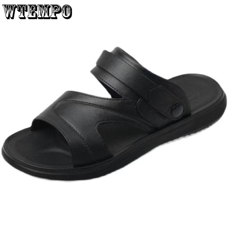 WTEMPO Mens Summer Sandals Thick Bottom Soft Bottom Casual Slides Slip Resistant Indoor Slipper Fashion Hiking Shoes Seaside Outdoor Beach Shoes