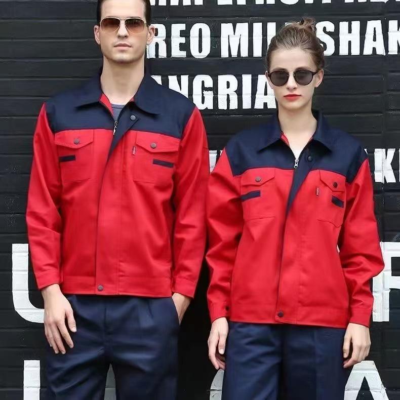 Men's Durable Color-Blocked Workwear: Long Sleeve Welding & Auto Repair Protective Top