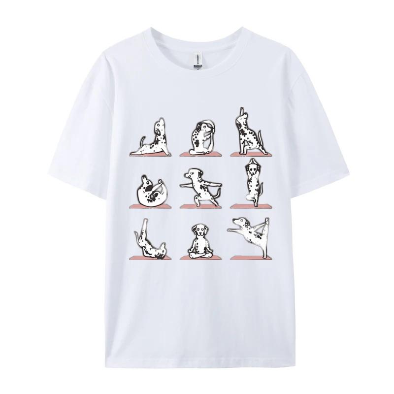 Dalmatian Yoga Tshirt Funny Vintage TShirt Unisex Cotton Humorous T Shirt Cute Tee Shirt Classic Clothing S