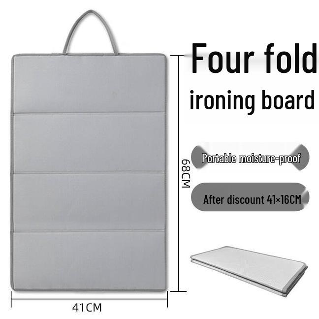 Three-Fold Heat-Resistant Portable Ironing Board Pad - Foldable, Flat, and Hanging Type