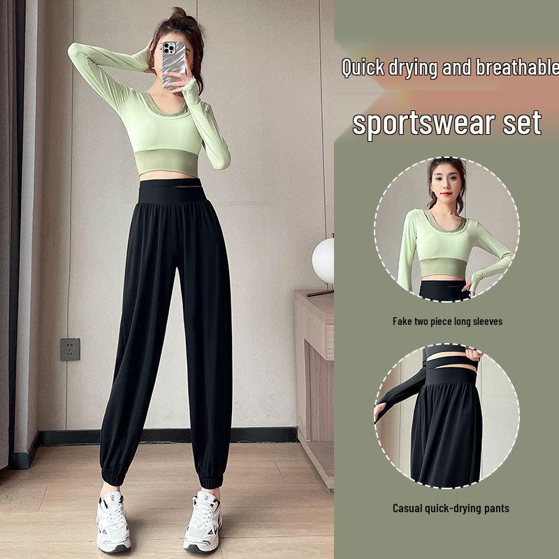 Women's Quick-Dry Yoga Suit: Casual Pants & Top for Morning Run, Summer 2024 Collection