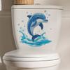 Süßer Cartoon Blauer Delfin Toilettendeckel Aufkleber Wasserdicht Selbstklebend Für Badezimmer Heimdekoration Einfach Anbringen Entfernen
