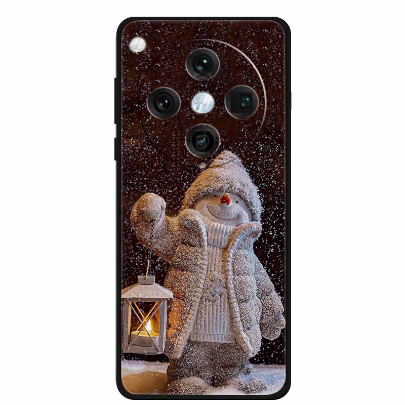 Christmas Cover For Oppo Find X8 Pro 5G 6.78"Black Silicone Cases TPU Santa Claus Christmas Tree Back Cover For Oppo Find X8 5G