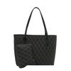 2025 New Casual Simple Shoulder Armpit Bag Commuting Large Capacity Foreign Style Rhombus Embroidery Thread Women's Bag Large Tote Bag
