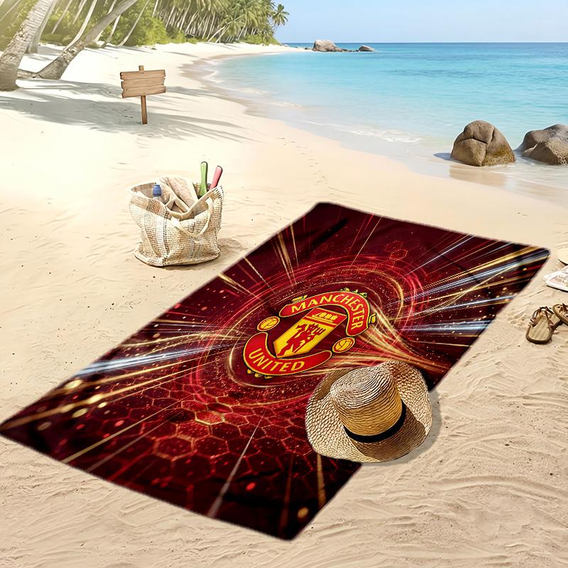 Manchester United Printed Beach Towel Quick Dry Soft TowelPortable Large Rectangular Beach Blanket for Travel Swimming Pool