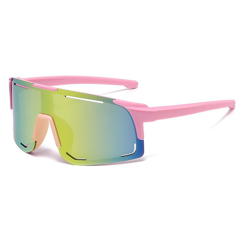 Fashion Children'S Colorful Cycling Glasses Personalized Sports Sunglasses Outdoor Mountaineering Integrated Eye Protection Sunglasses