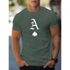 Ace Of Spades Print T Shirt, Tees For Men, Casual Short Sleeve T-shirt For Summer