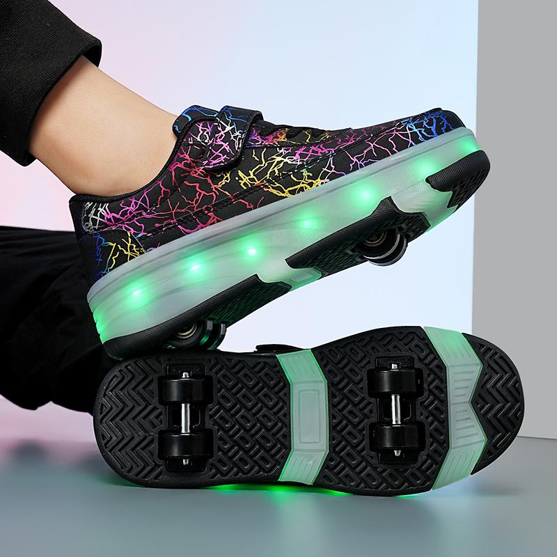Roller Skate Shoes Kids Snickers With Wheels Children Rollerskates Fashion Outdoor Sports Shoes Girls Boys Gifts For Kids