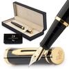 Conjunto de Caneta-tinteiro Wordsworth & Black, Pena Média, Preto Preto Dourado