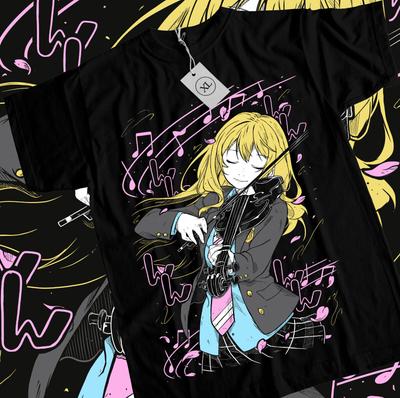 Camiseta Kaori Kousei Your Lie In April Anime kaori miyazono Camiseta de Música Todas las Tallas