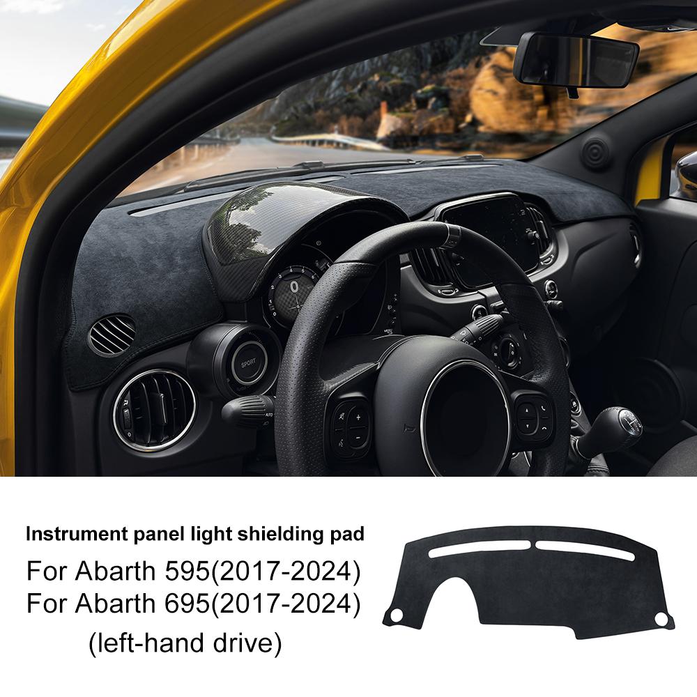 

For Abarth 595 695 2012-2019 2020 2021 2022 2023 2024 LHD RHD Car Dashboard Dash Protect Mat Pad Summer Dashmat Sunshade Carpet