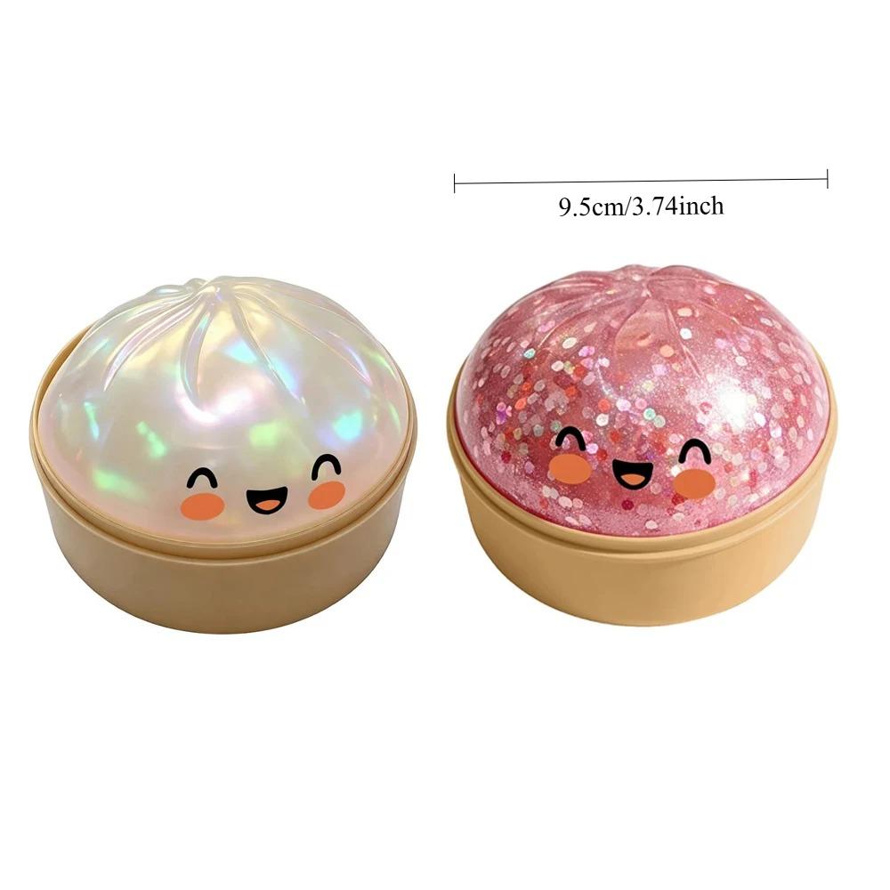 Realistic Giant Dumpling Squeeze Toy With Bamboo Steamer Soft Tpr Dough Ball Decompression Fidget Toy Funny Creative Gift