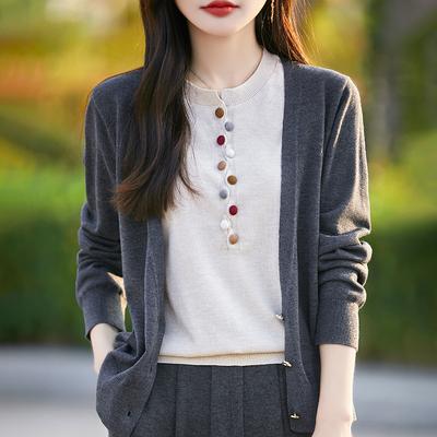 Round-neck Fake Two-piece Knitted Sweater, New Spring and Autumn Collection, Long-sleeved Coat Knitted Sweater