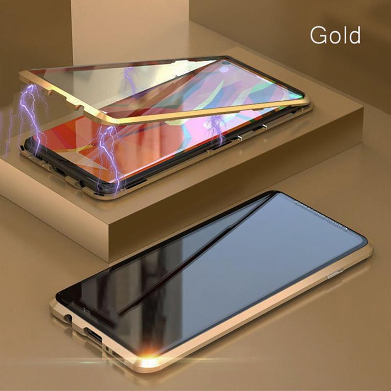 360 Oboustranné skleněné magnetické kovové pouzdro na telefon pro Samsung Galaxy A17 A56 A36 A16 A26 A55 A35 A15 A54 A53 A52 Ochranný kryt