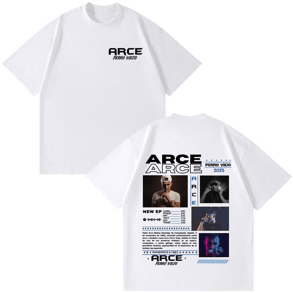 Rapper Arce Perro Viejo Tour Graphics T Shirts Men Women Casual Oversized Tshirts Hiphop Shortsleeved Loose Cotton Tshirts