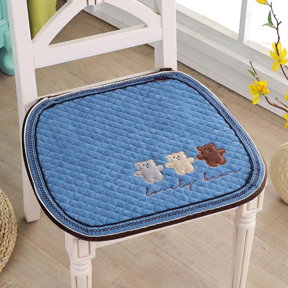 Soft Little Bear Dining Chair Cushion Non-Slip Winter Student Cushion  Living Room