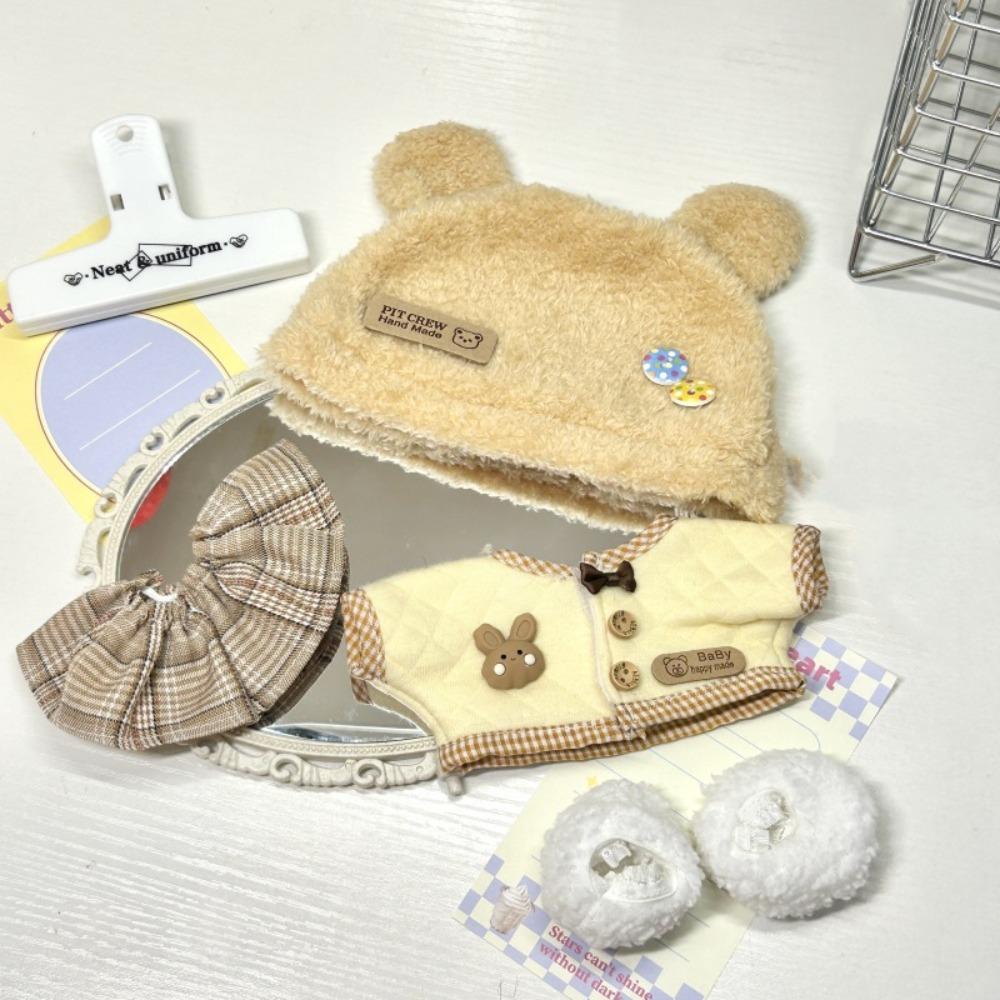 1 Set Bear Set Cotton Doll's Clothes Rabbit Plush Doll Clothes  Children's Gift