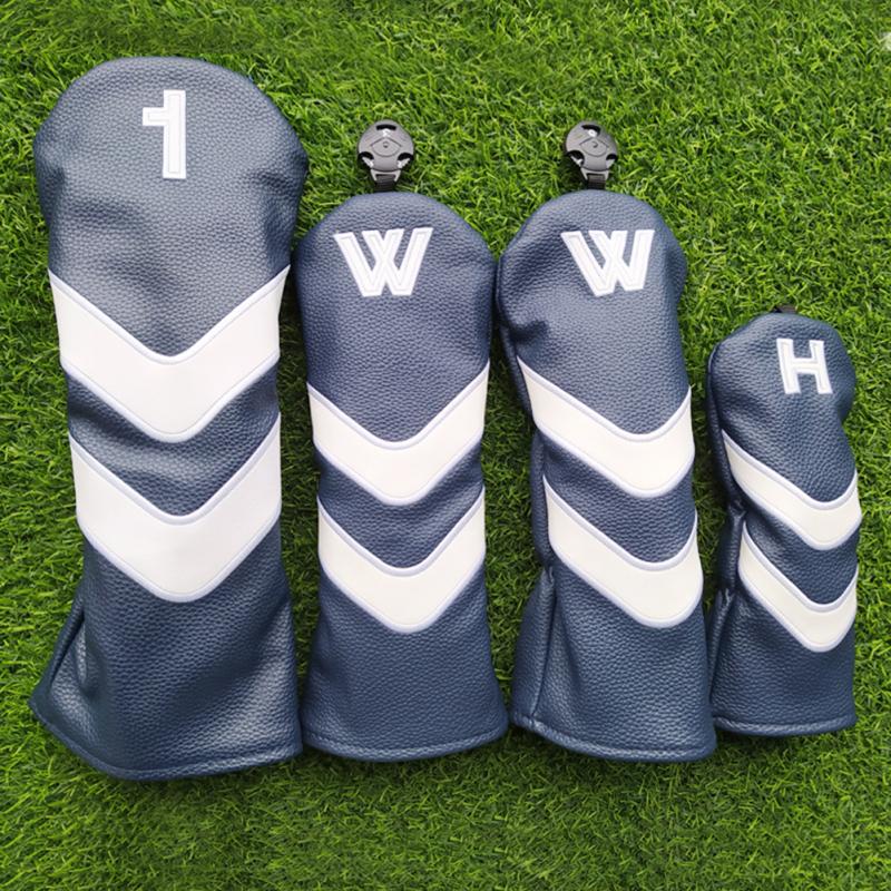 Golfschläger Schlägerhaube Universal PU-Leder Groß gestreift Golfholz Schutzhaube Putter