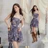 UNIFREE Leopard Print Strappy Mini Dress