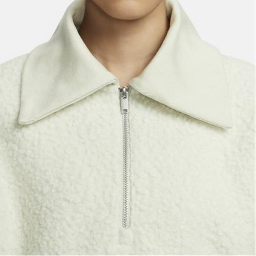 Nike Women's Solid Color Half-Zip Pullover Sweatshirt in Light Green