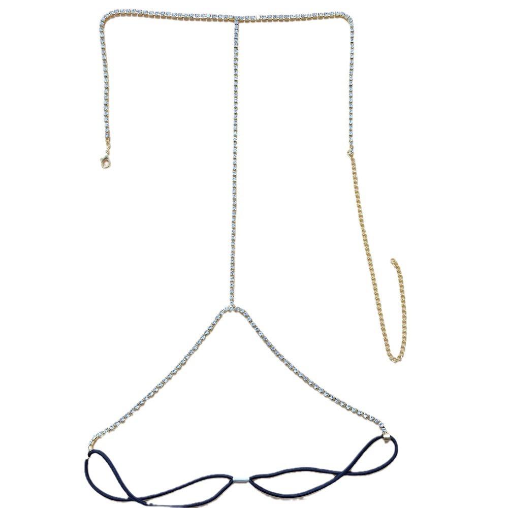 European And American Simple Rhinestone Double Leg Chain Female Sexy Thigh Chain Gold And Silver Beach Fashion Party Gift