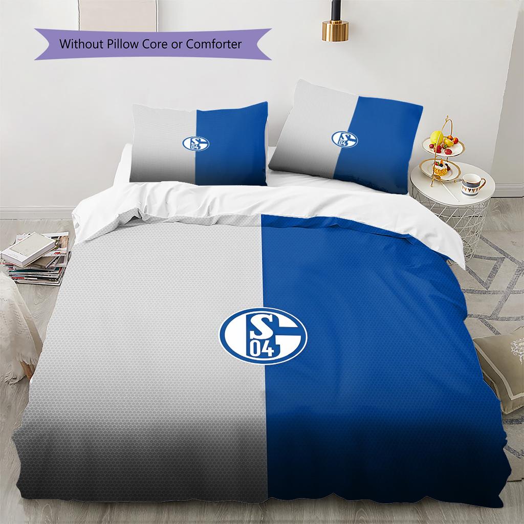 Set Copripiumino Trapuntato con Motivo FC Schalke 04 Decorazione per la Casa Regalo (1 * copripiumino + 2 * federe senza imbottitura)