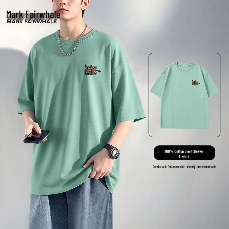 Mark Fairwhale Men's Versatile Loose Fit Cotton T-Shirt