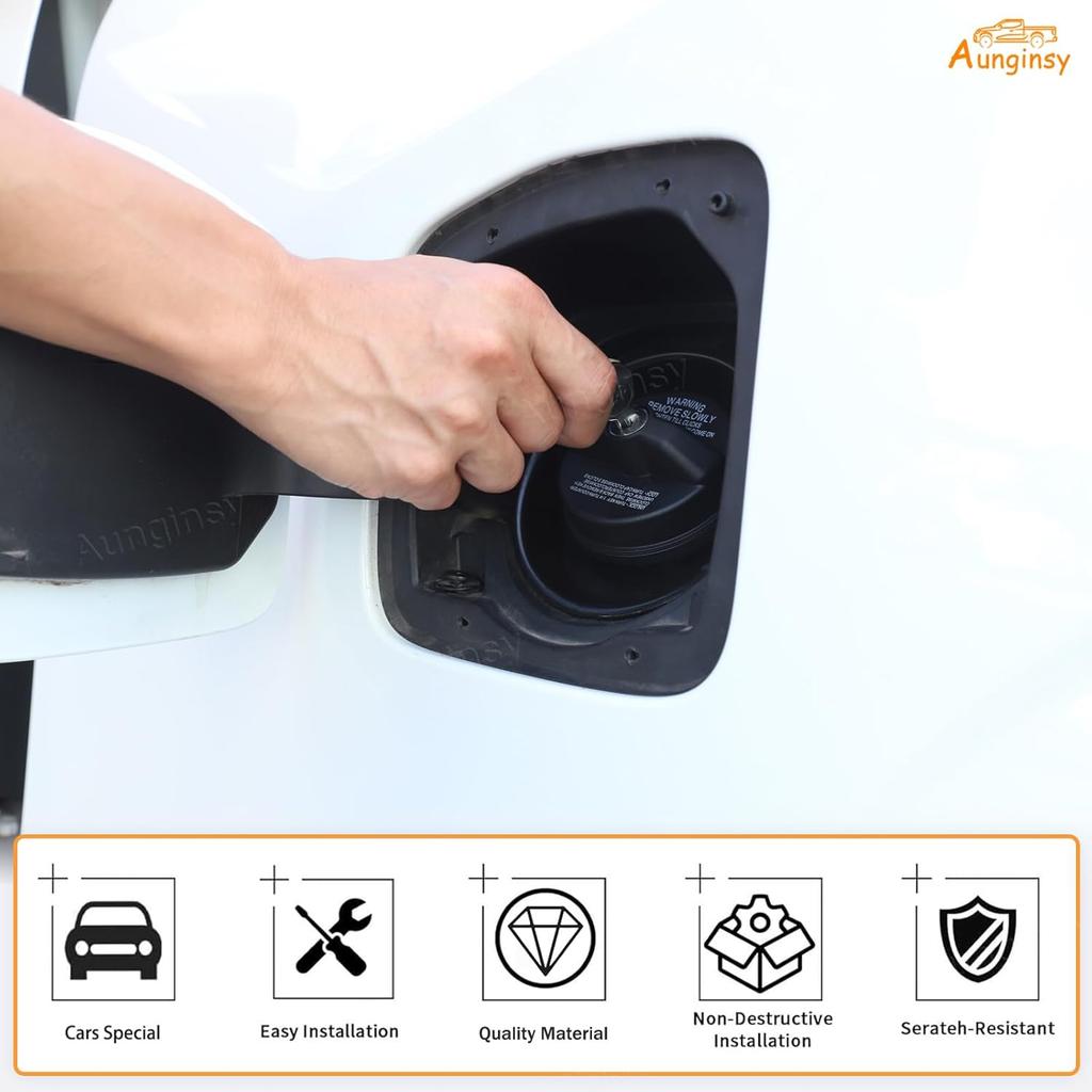 Aunginsy Fuel Tank Cap Replacement Anti-theft Lock Cap Compatible with Nissan Frontier 2021-2025 Car Door Fuel Tank Cover W/Lock Gas Cap Tank Trim