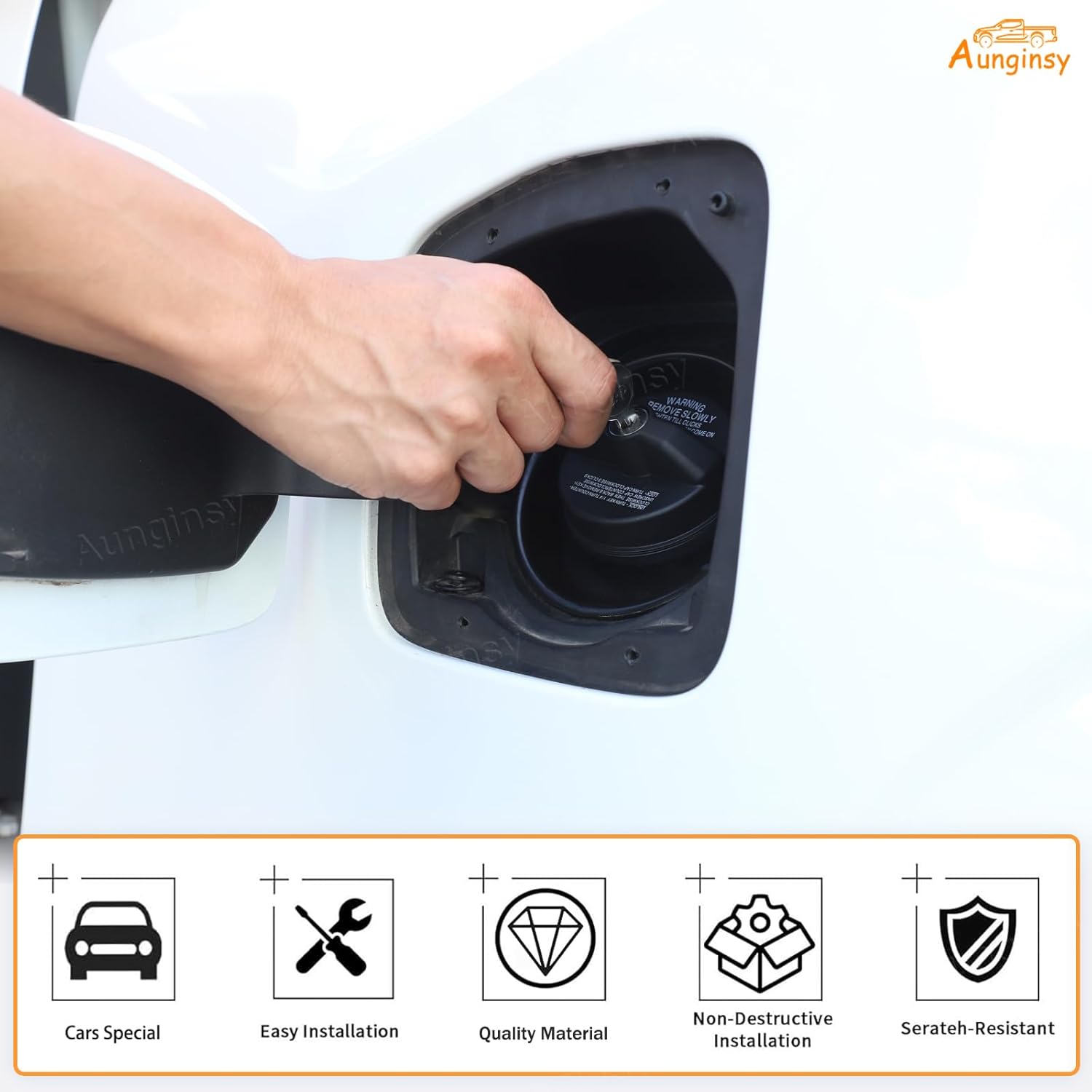 

Aunginsy Fuel Tank Cap Replacement Anti-theft Lock Cap Compatible with Nissan Frontier 2021-2025 Car Door Fuel Tank Cover W/Lock Gas Cap Tank Trim