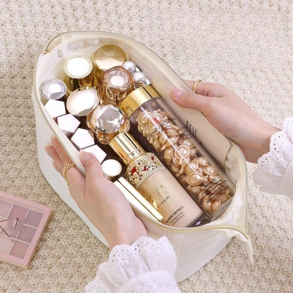 Solid Color Cosmetic Storage Bag Large Capacity Travel Toiletry Bag Sundries Organizer  Outdoor
