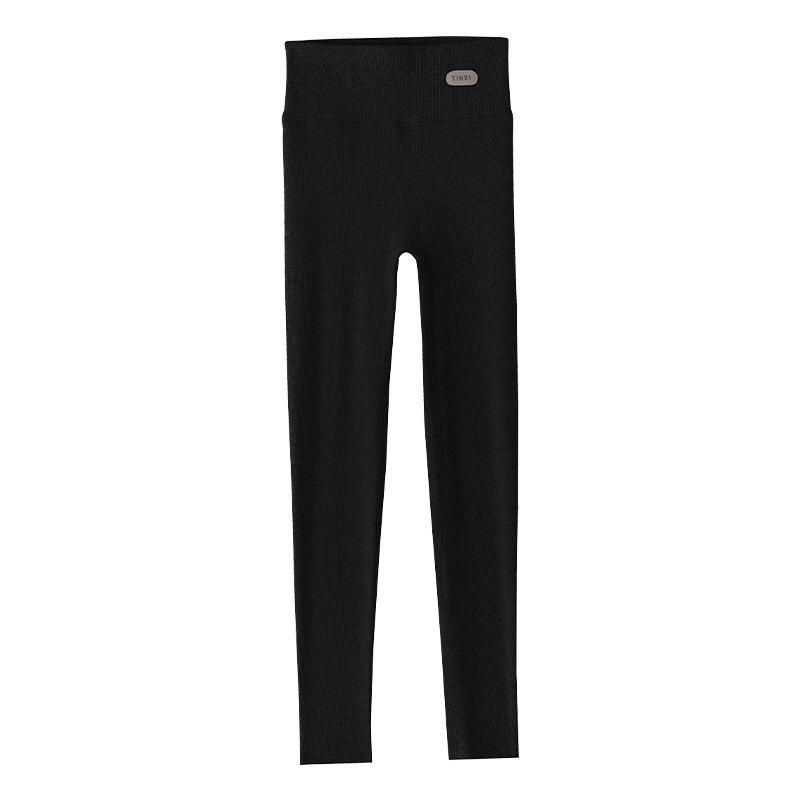 Autumn and winter new women's outer wear fleece thickened warm and thin versatile slim-fitting threaded cotton high-waisted leggings