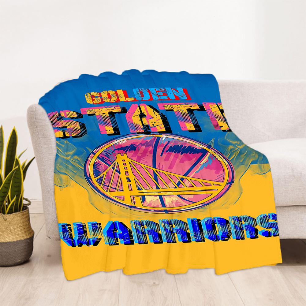 1PC Golden State Warriors Outdoor Blanket Lightweight Flannel, Soft & Warm, All-Season Use for Sofa, Outdoor, Camping, Living Room, Office18